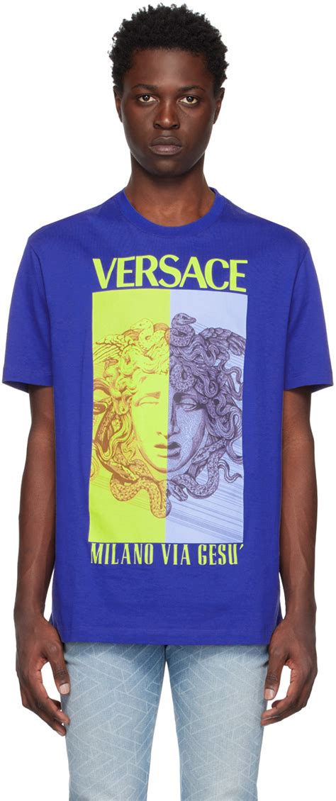 versace broccato|versace blue t shirt.